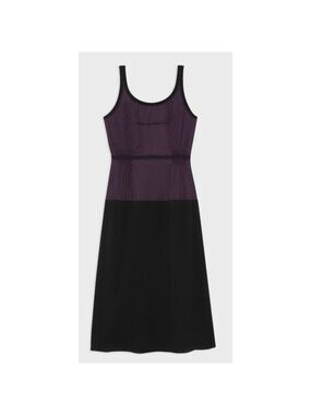 NWT $345 Theory Silk Color Blocked Dress Size 8 Purple and Black